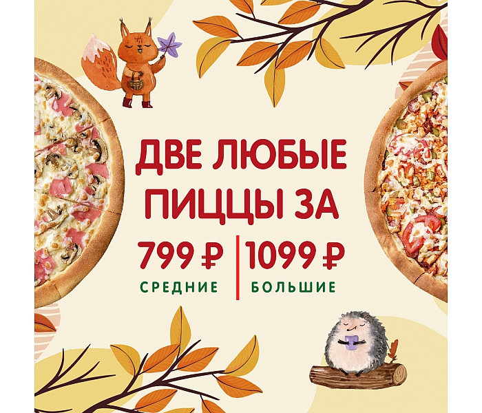 Две пиццы по акции